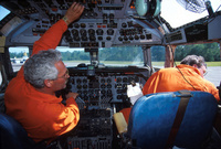 Del Hunt and Rick Borgmann in Butler DC 7, Airtanker 66, Lake City Florida