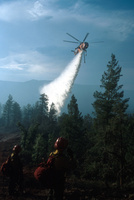 Mormon Lake Hotshots call water drop, Kinishba Fire, Arizona