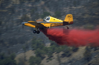 SEAT 443 dropping retardant, Winter Valley Fire, Colorado